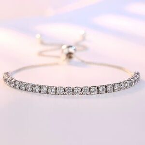 Elegant Silver Bracelet with Clear Stones